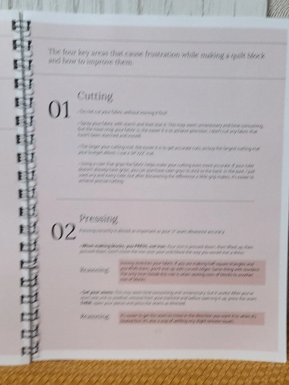 Quilting Journal — Spiral Softcover Pink Notebook for Notes & Planning NWT